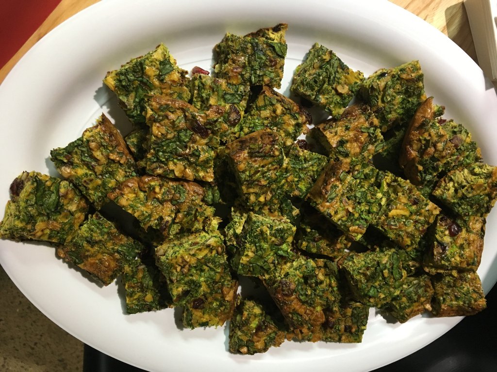 Wednesday 01 Feb 2023 - Lunch - Kuku Sabzi (Persian Frittata), Salads, and Biscuit or Fruit (Vegetarian)
