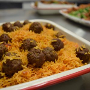 red kofta rice middle eastern